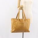LOEWE Anagram Tote Bag Leather Beige Gold Auth 149645-22