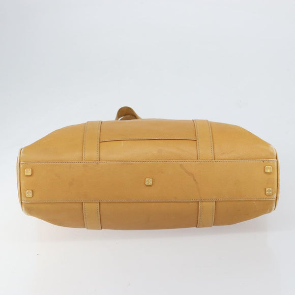 LOEWE Anagram Tote Bag Leather Beige Gold Auth 149645