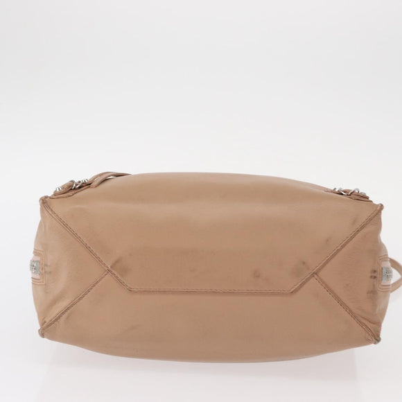 BALENCIAGA The Paper A6 Hand Bag Leather 2way Beige Silver 370926 Auth 149646