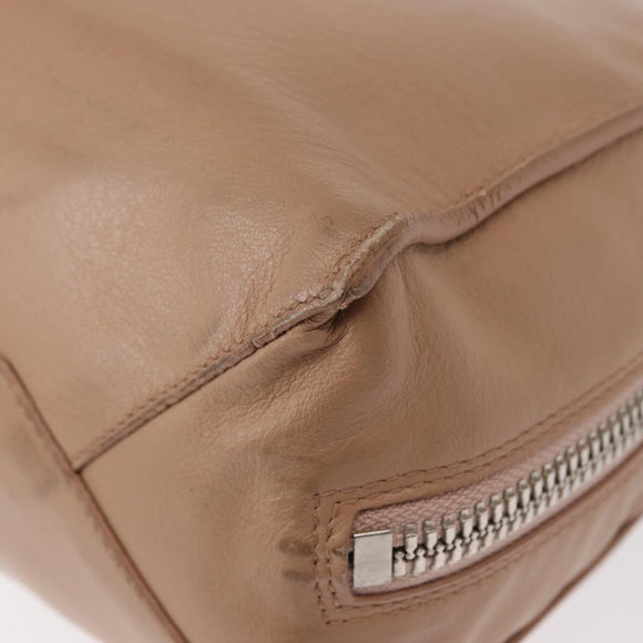 BALENCIAGA The Paper A6 Hand Bag Leather 2way Beige Silver 370926 Auth 149646