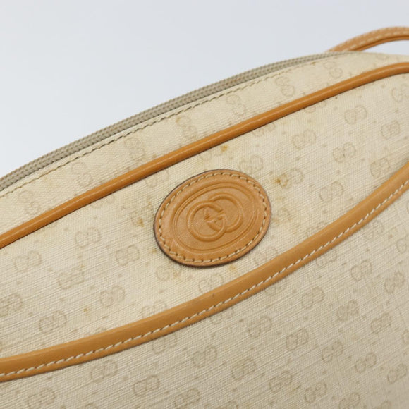 GUCCI Micro GG Supreme Shoulder Bag PVC White Gold 007 113 1943 Auth 149650