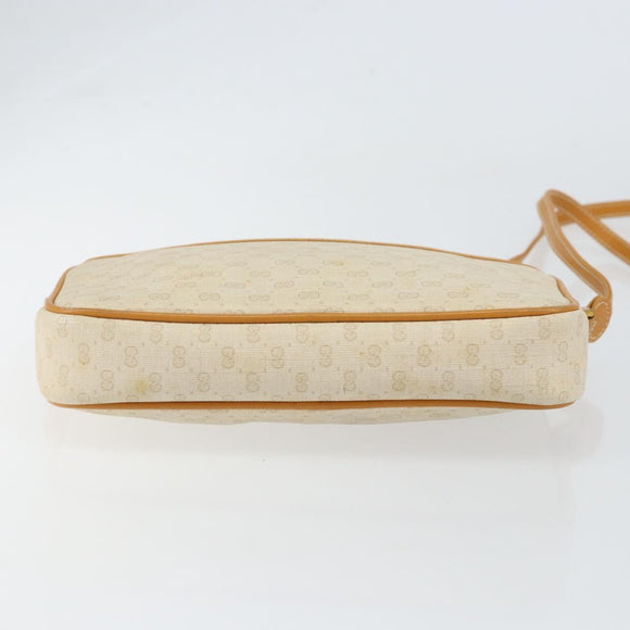 GUCCI Micro GG Supreme Shoulder Bag PVC White Gold 007 113 1943 Auth 149650