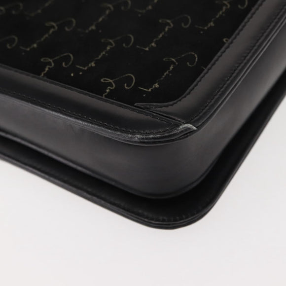 GIVENCHY Shoulder Bag Suede Black Gold Auth 149651