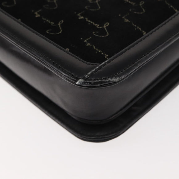 GIVENCHY Shoulder Bag Suede Black Gold Auth 149651