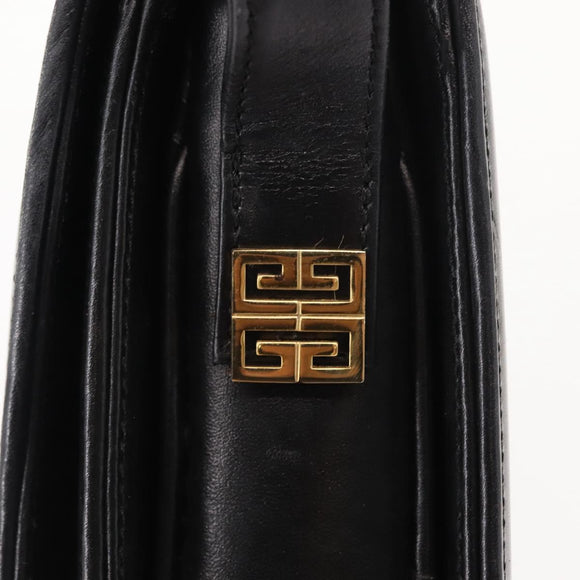 GIVENCHY Shoulder Bag Suede Black Gold Auth 149651