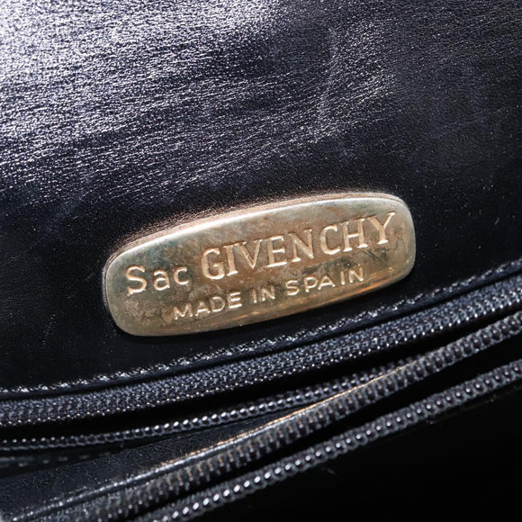 GIVENCHY Shoulder Bag Suede Black Gold Auth 149651