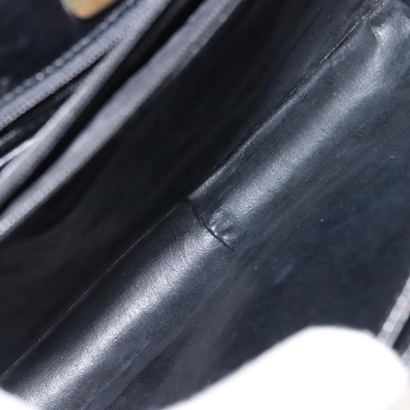 GIVENCHY Shoulder Bag Suede Black Gold Auth 149651