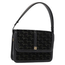 GIVENCHY Shoulder Bag Suede Black Gold Auth 149651-1
