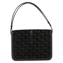 GIVENCHY Shoulder Bag Suede Black Gold Auth 149651-2