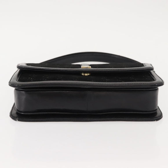 GIVENCHY Shoulder Bag Suede Black Gold Auth 149651