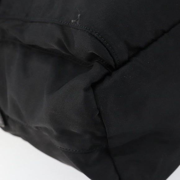 PRADA Shoulder Bag Nylon Black Silver Auth 149653