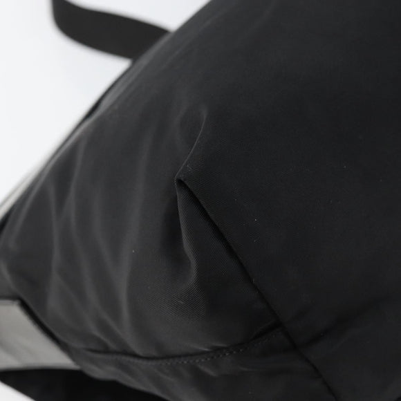 PRADA Shoulder Bag Nylon Black Silver Auth 149653