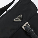 PRADA Shoulder Bag Nylon Black Silver Auth 149653-18