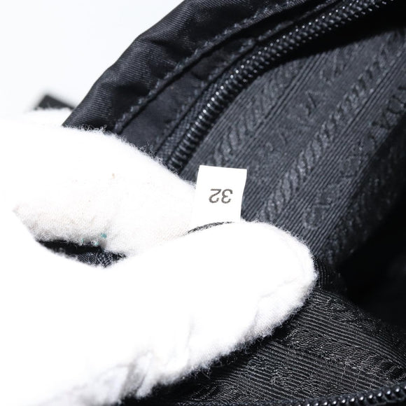 PRADA Shoulder Bag Nylon Black Silver Auth 149653