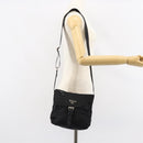 PRADA Shoulder Bag Nylon Black Silver Auth 149653-26
