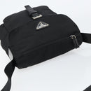 PRADA Shoulder Bag Nylon Black Silver Auth 149653-6