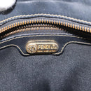FENDI Pecan Canvas Shoulder Bag PVC Black Brown gold Auth 149654-15
