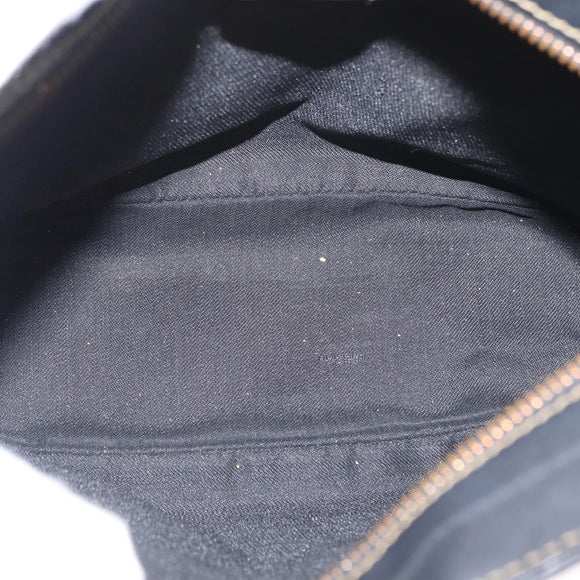 FENDI Pecan Canvas Shoulder Bag PVC Black Brown gold Auth 149654