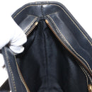 FENDI Pecan Canvas Shoulder Bag PVC Black Brown gold Auth 149654-18