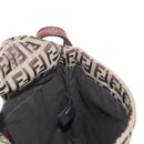 FENDI Zucchino Canvas Shoulder Bag Beige Gold Auth 149656-20