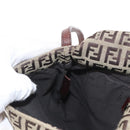 FENDI Zucchino Canvas Shoulder Bag Beige Gold Auth 149656-21