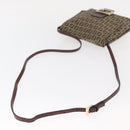 FENDI Zucchino Canvas Shoulder Bag Beige Gold Auth 149656-7