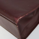CARTIER Must Line Hand Bag Leather Bordeaux Gold Auth 149664-14
