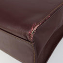 CARTIER Must Line Hand Bag Leather Bordeaux Gold Auth 149664-16
