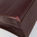 CARTIER Must Line Hand Bag Leather Bordeaux Gold Auth 149664-9