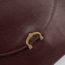 CARTIER Must Line Hand Bag Leather Bordeaux Gold Auth 149664-17