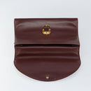 CARTIER Must Line Hand Bag Leather Bordeaux Gold Auth 149664-10