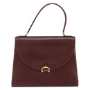CARTIER Must Line Hand Bag Leather Bordeaux Gold Auth 149664-13