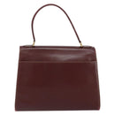 CARTIER Must Line Hand Bag Leather Bordeaux Gold Auth 149664-2