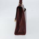 CARTIER Must Line Hand Bag Leather Bordeaux Gold Auth 149664-3