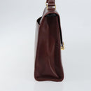 CARTIER Must Line Hand Bag Leather Bordeaux Gold Auth 149664-4