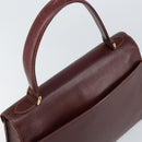 CARTIER Must Line Hand Bag Leather Bordeaux Gold Auth 149664-6