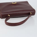 CARTIER Must Line Hand Bag Leather Bordeaux Gold Auth 149664-7