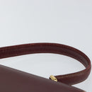 CARTIER Must Line Hand Bag Leather Bordeaux Gold Auth 149664-8