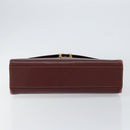CARTIER Must Line Hand Bag Leather Bordeaux Gold Auth 149664-5