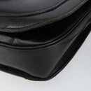 SAINT LAURENT Shoulder Bag Leather Black Gold Auth 149666-9