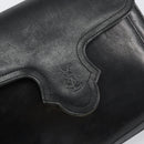 SAINT LAURENT Shoulder Bag Leather Black Gold Auth 149666-17