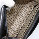 SAINT LAURENT Shoulder Bag Leather Black Gold Auth 149666-22