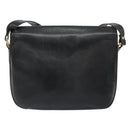 SAINT LAURENT Shoulder Bag Leather Black Gold Auth 149666-2