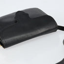 SAINT LAURENT Shoulder Bag Leather Black Gold Auth 149666-6