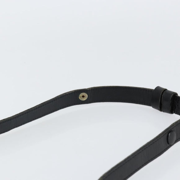 SAINT LAURENT Shoulder Bag Leather Black Gold Auth 149666