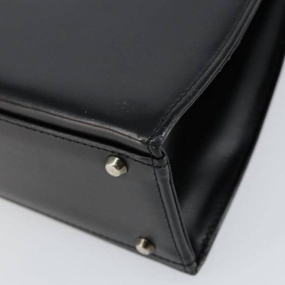 GIVENCHY Hand Bag Leather Black Gold Auth 149668