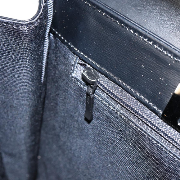 GIVENCHY Hand Bag Leather Black Gold Auth 149668