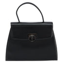 GIVENCHY Hand Bag Leather Black Gold Auth 149668-13