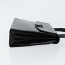 GIVENCHY Hand Bag Leather Black Gold Auth 149668-3