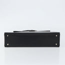 GIVENCHY Hand Bag Leather Black Gold Auth 149668-5